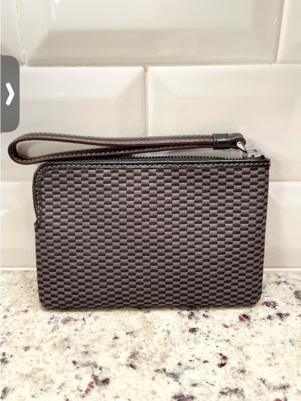 Coach NWOT Legacy Jacquard Black Textured Wristlet with Silver Logo - Picture 4 of 5